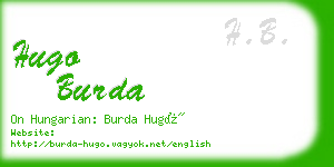 hugo burda business card